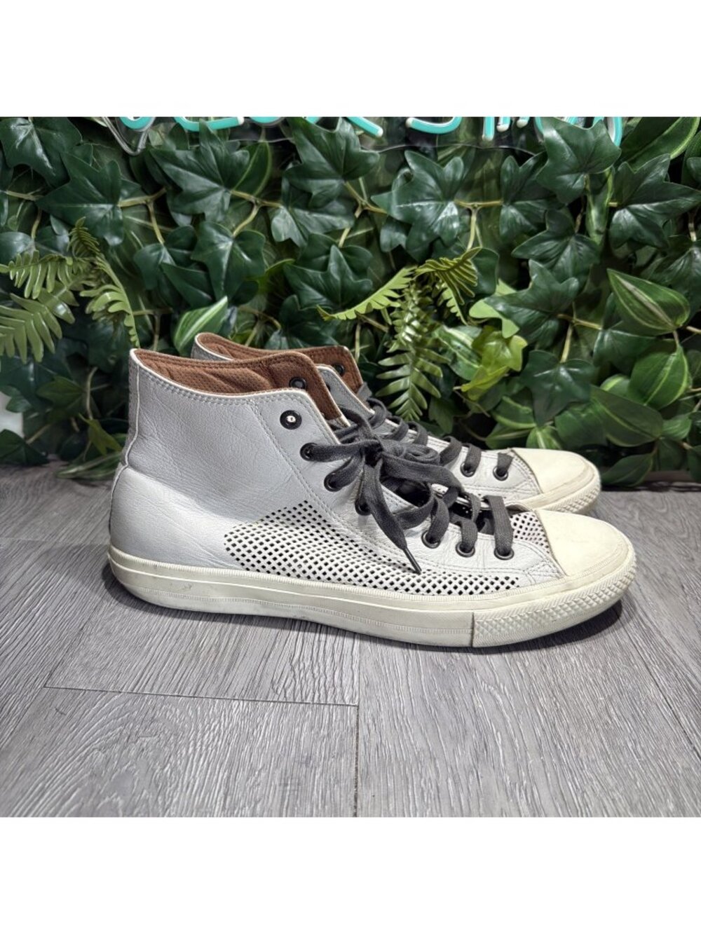 CONVERSE X JOHN VARVATOS HIGH TOP Leather GREY SHOES Limited Edition Men 11